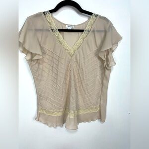 Jaipur sheer tan blouse women’s size M